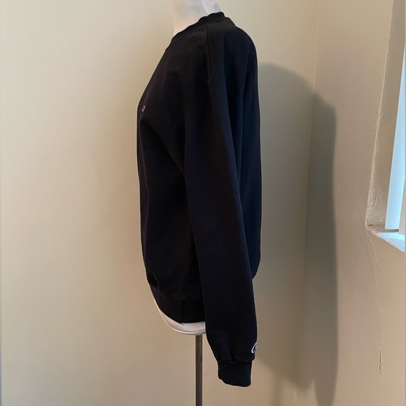 NWOT Embroidered Black Champion Sweatshirt Medium w/ “Exile” - Picture 3 of 8